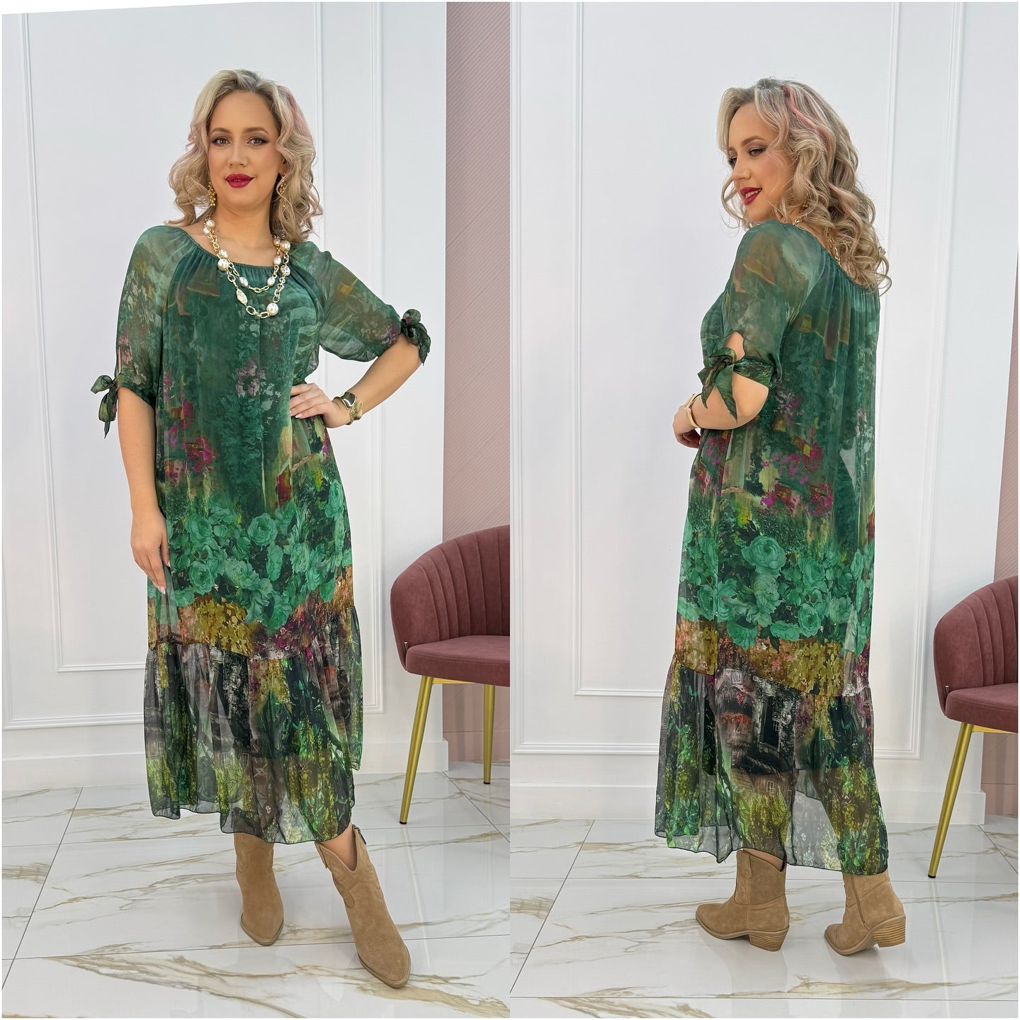Clémence™ | Élégante Robe Longue Florale et Confortable