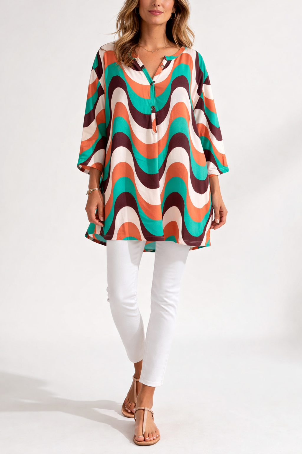 Émilienne™ — Tunique d'été fluide à imprimé confortable