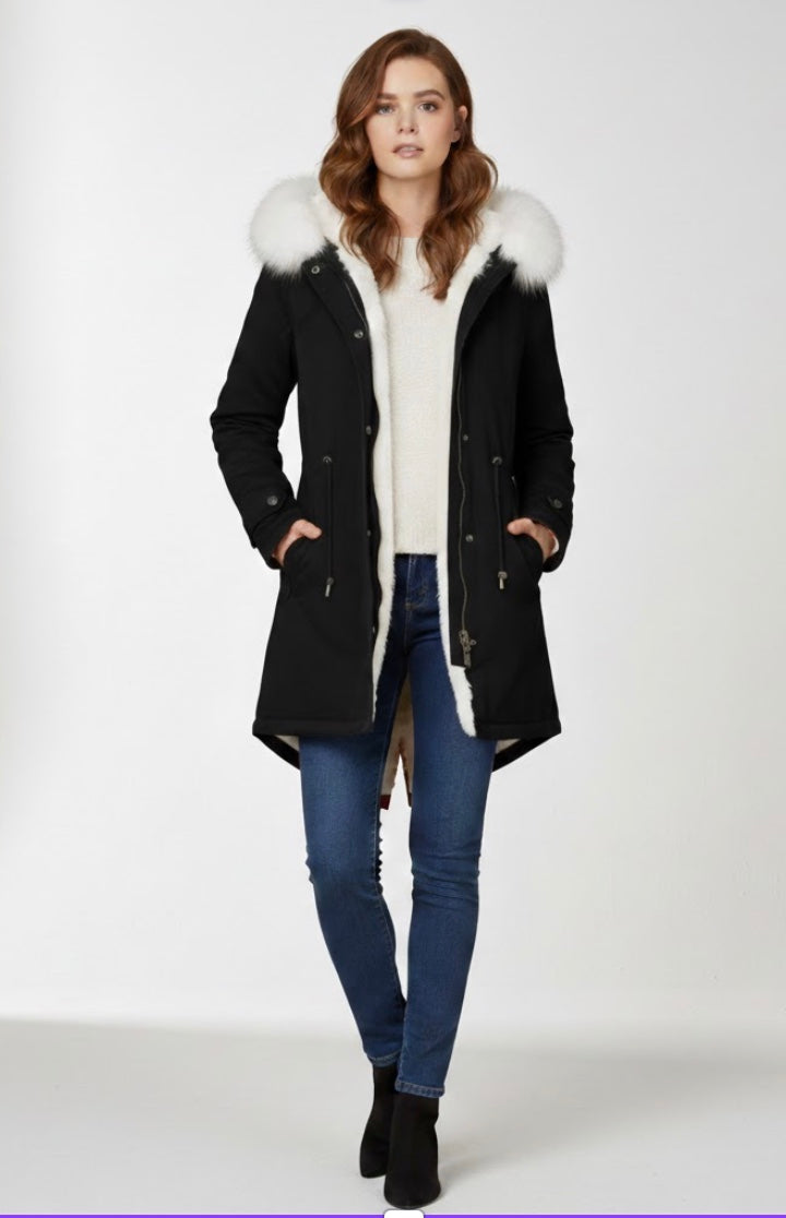 Giulia d’Hiver™ — Élégant manteau chaud avec capuche