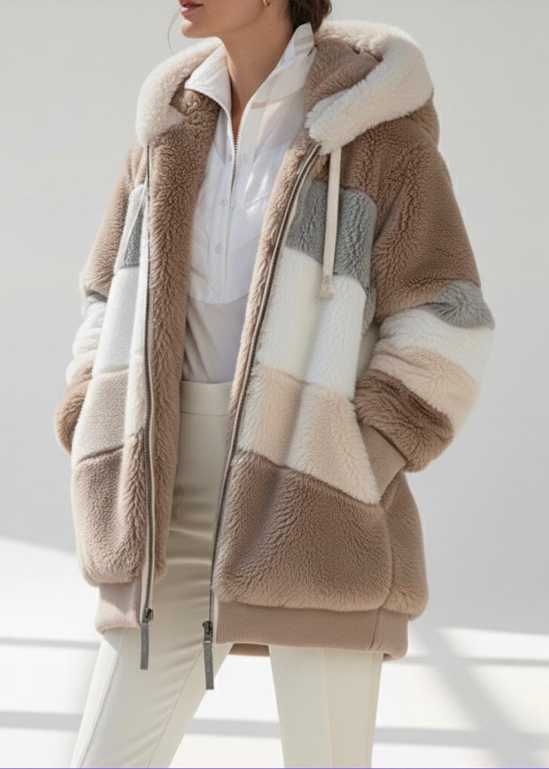 Aléana™ – Veste d'hiver chic et chaleureuse avec capuche et zip