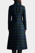 Madeleine™ — Élégant Manteau Mi-Long à Carreaux