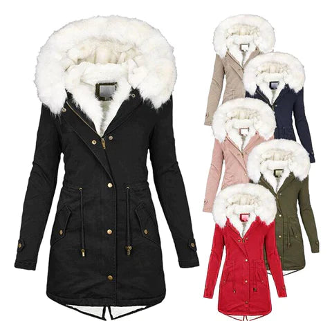 Giulia d’Hiver™ — Élégant manteau chaud avec capuche
