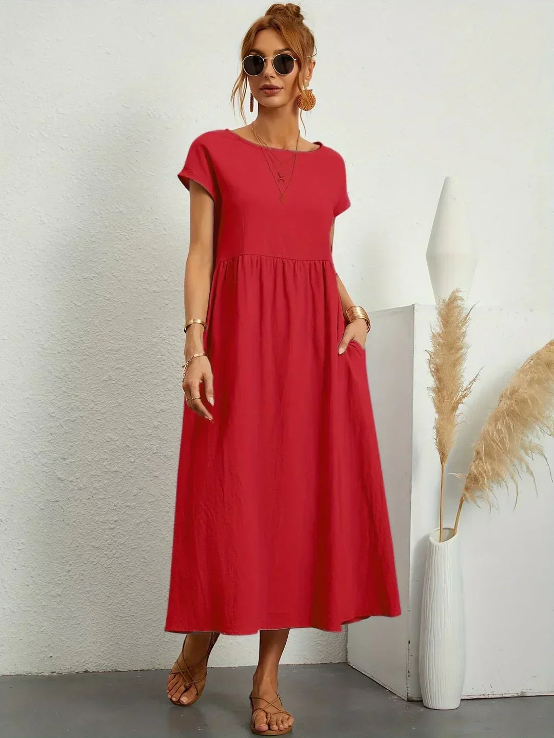 Gabrielle™ — Élégante Robe Midi Fluide au Style Intemporel