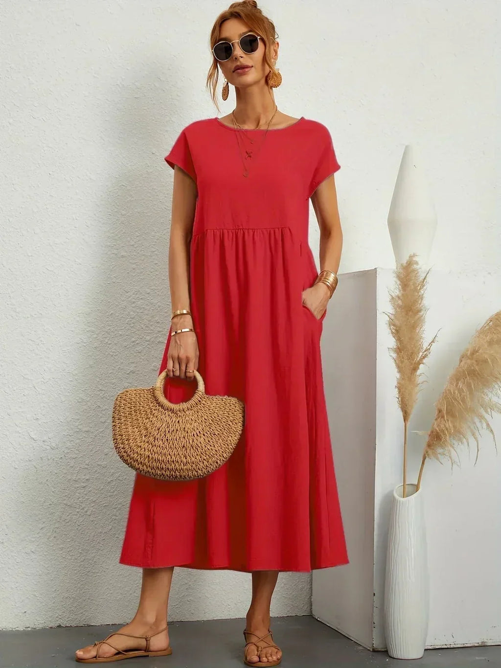Gabrielle™ - Élégante Robe Midi Fluide au Style Intemporel
