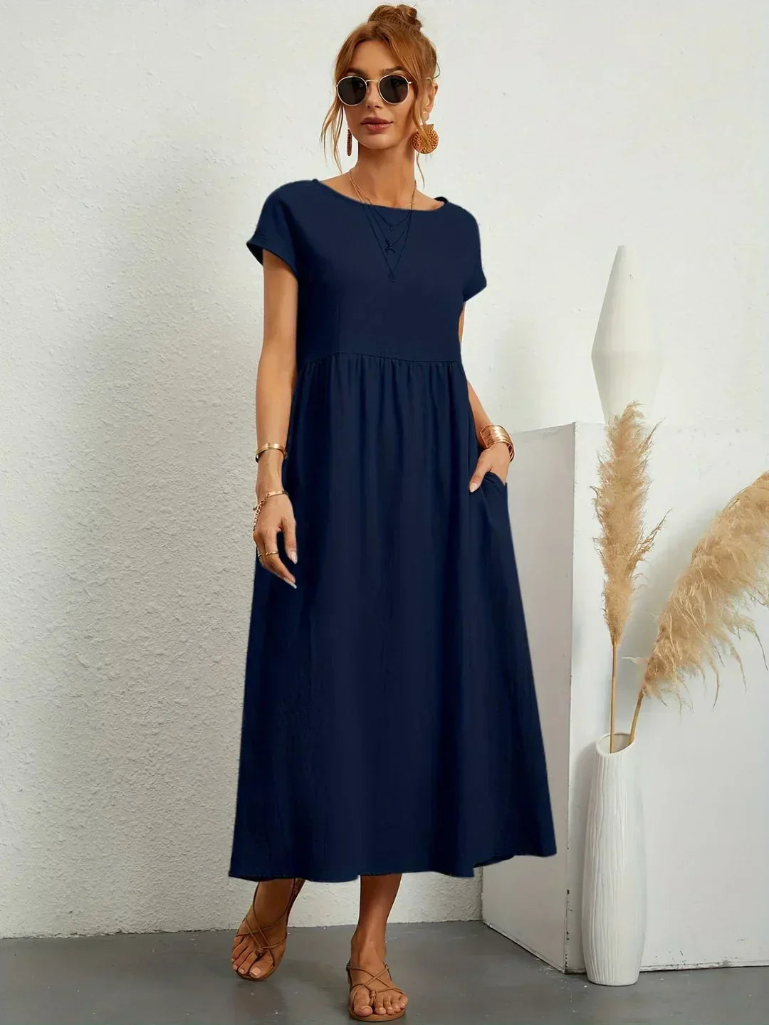 Gabrielle™ — Élégante Robe Midi Fluide au Style Intemporel