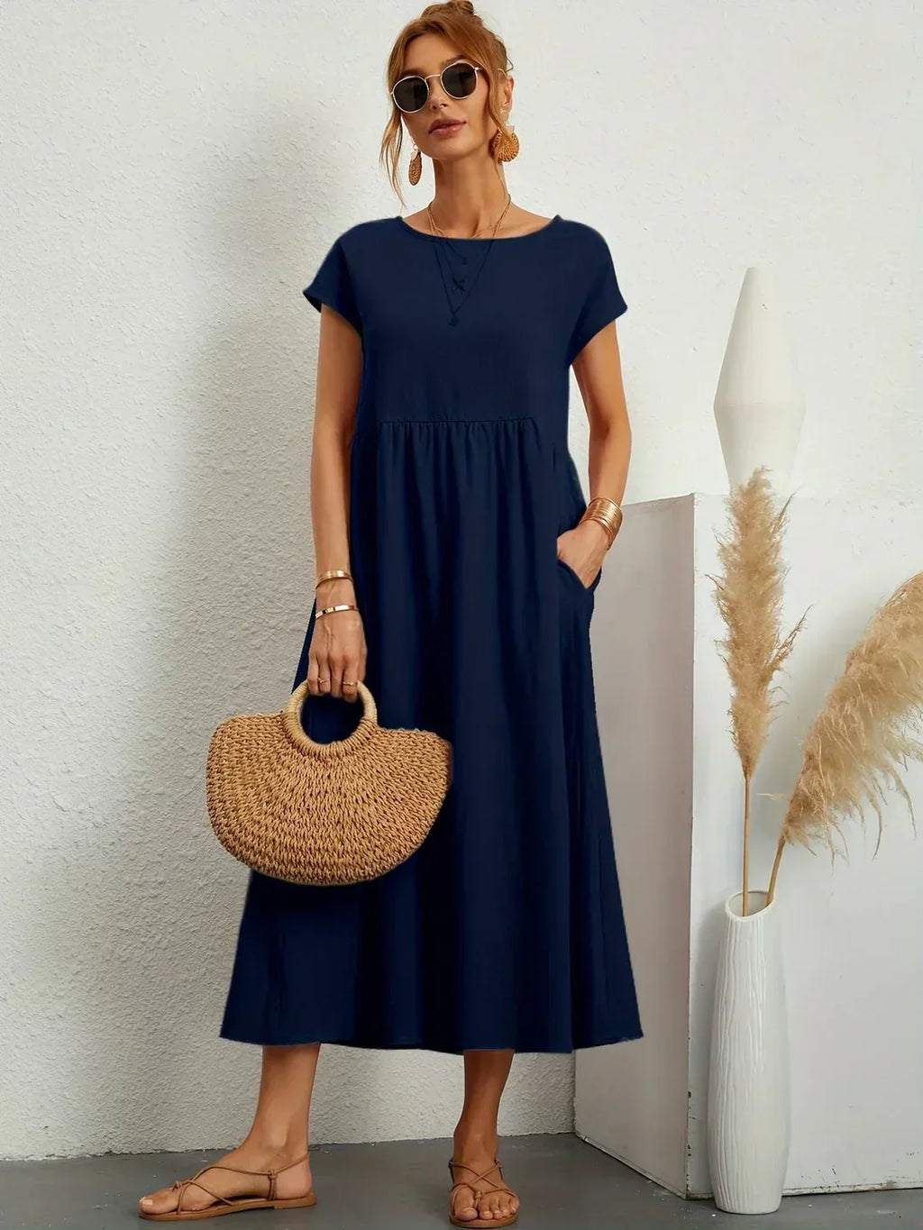 Gabrielle™ - Élégante Robe Midi Fluide au Style Intemporel