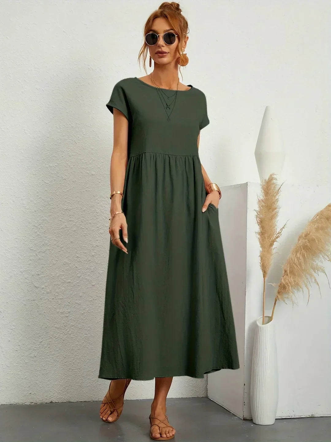 Gabrielle™ - Élégante Robe Midi Fluide au Style Intemporel
