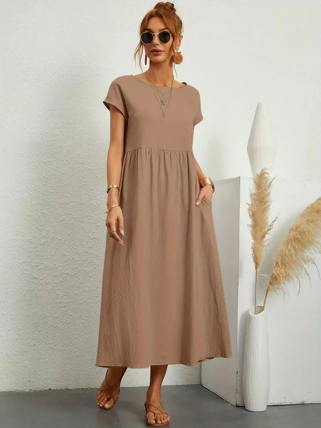 Gabrielle™ — Élégante Robe Midi Fluide au Style Intemporel