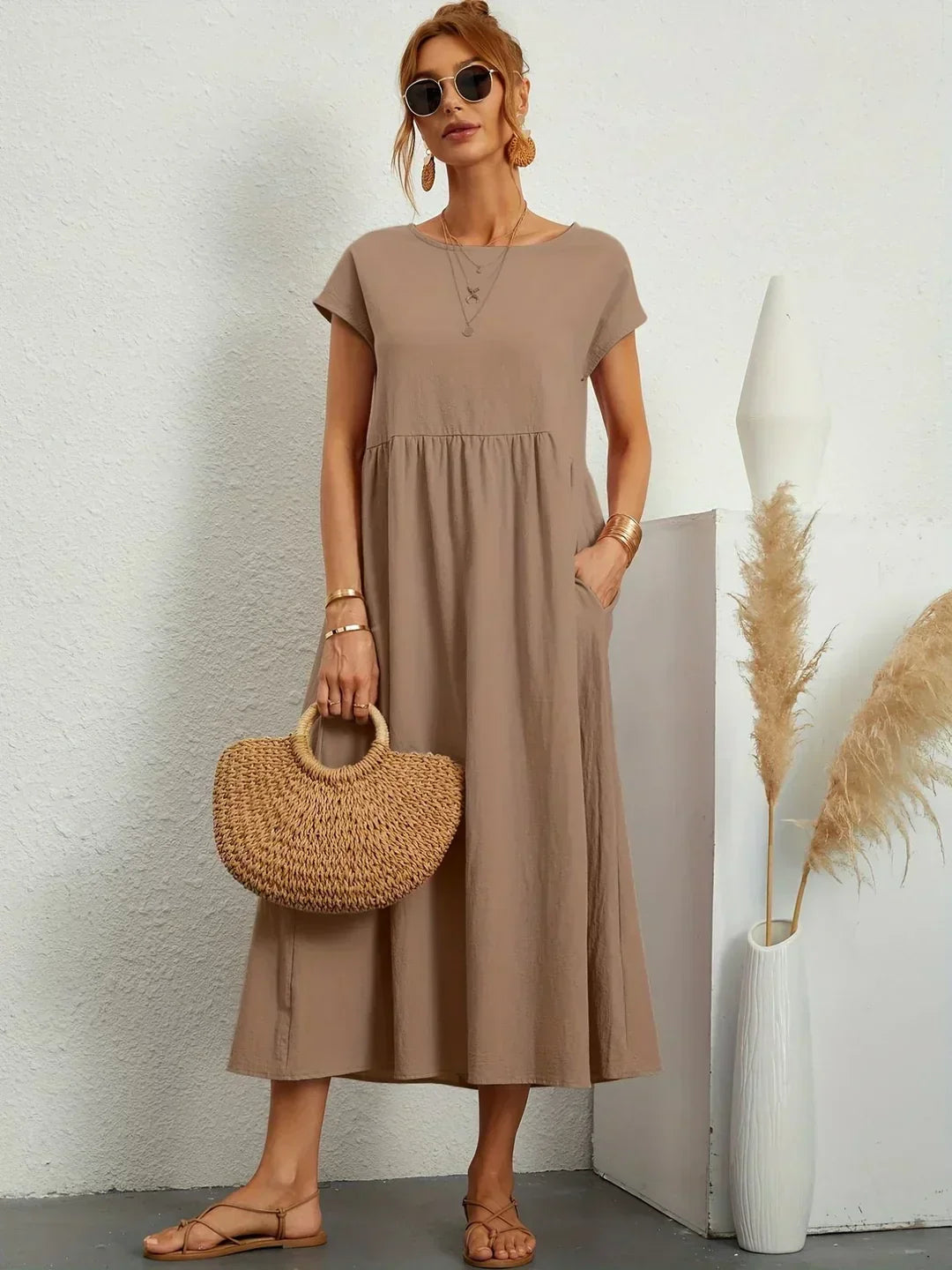 Gabrielle™ - Élégante Robe Midi Fluide au Style Intemporel