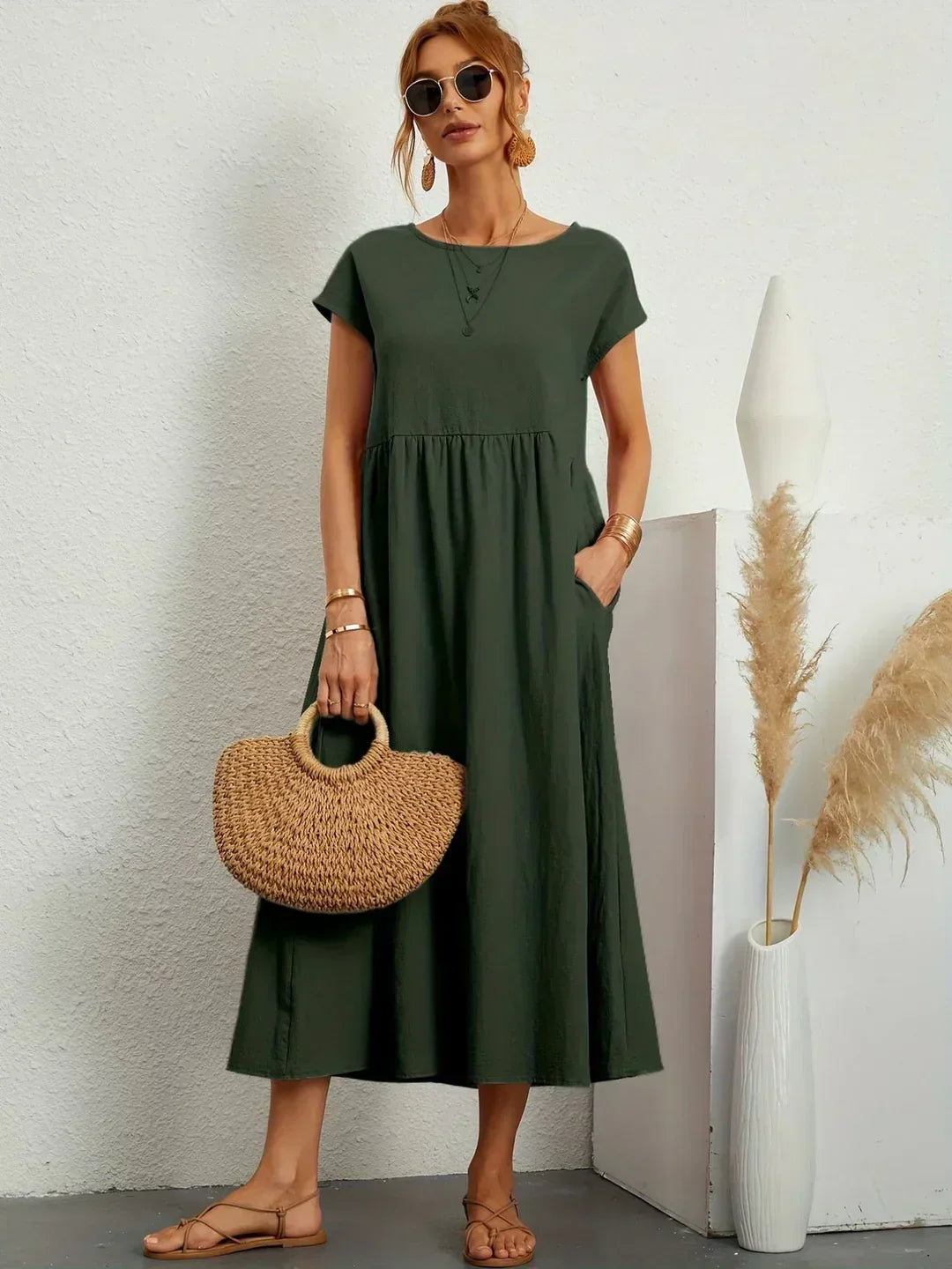 Gabrielle™ - Élégante Robe Midi Fluide au Style Intemporel