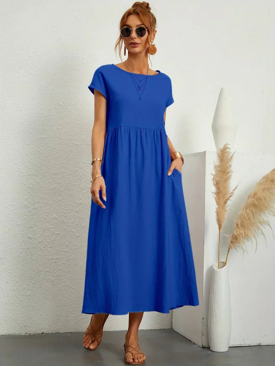 Gabrielle™ — Élégante Robe Midi Fluide au Style Intemporel