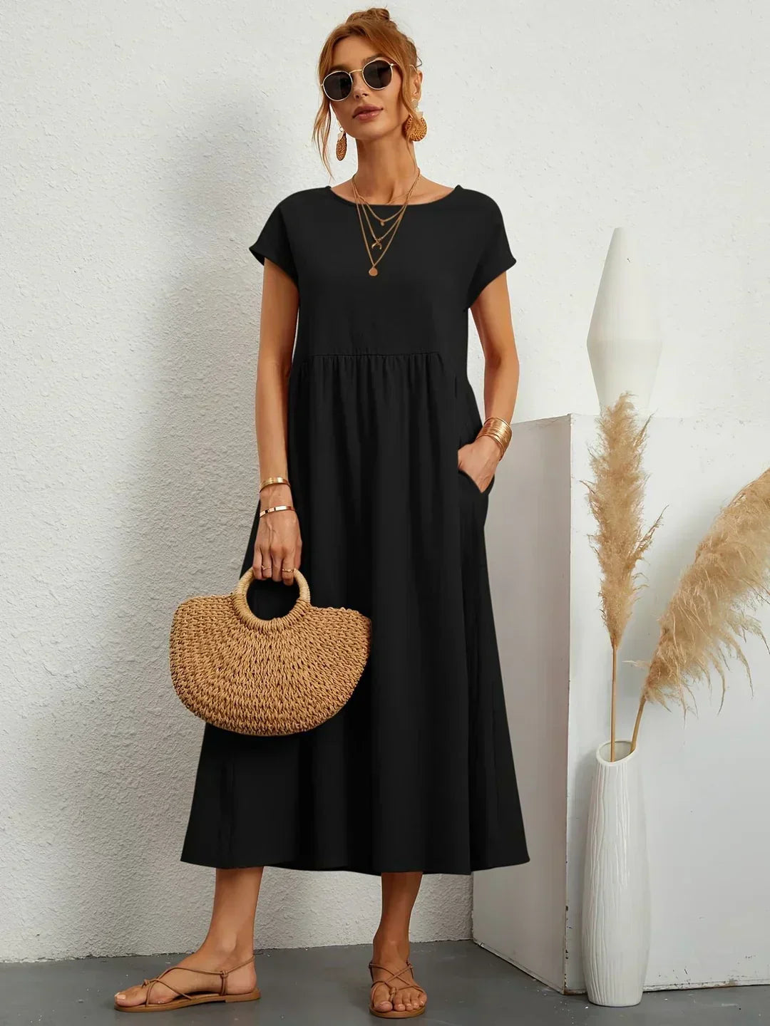 Gabrielle™ - Élégante Robe Midi Fluide au Style Intemporel