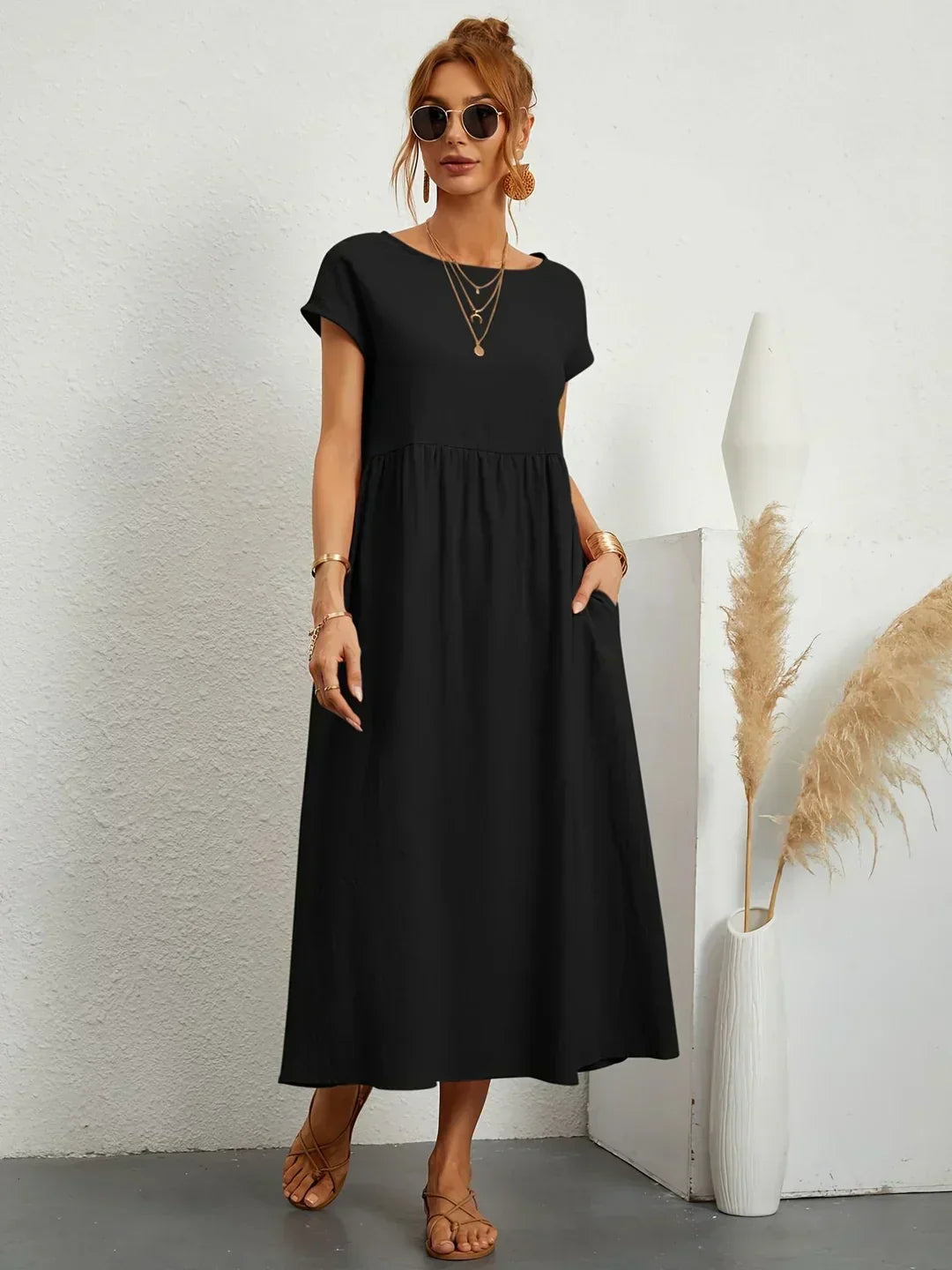 Gabrielle™ - Élégante Robe Midi Fluide au Style Intemporel