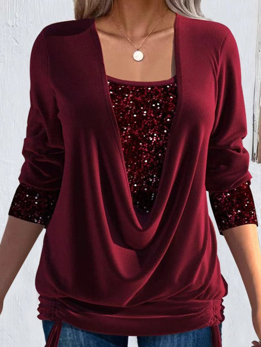 Valentine™ — Élégante blouse longue à effet superposé