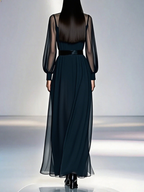 Élisea™ — Robe noire fluide élégante et intemporelle