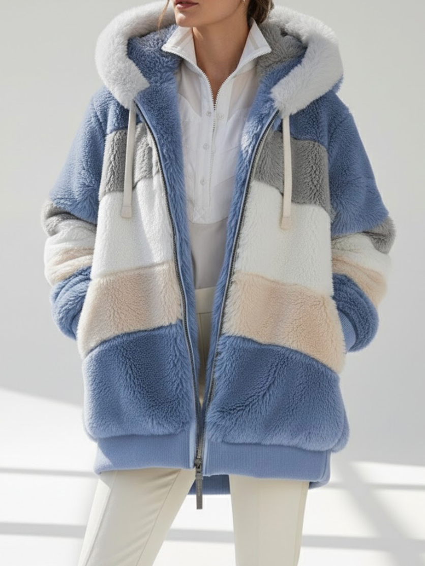 Aléana™ – Veste d'hiver chic et chaleureuse avec capuche et zip