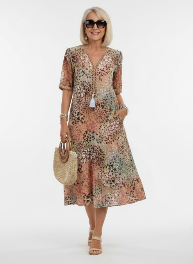 Florentine™ — Élégante Robe Midi Florale Fluide