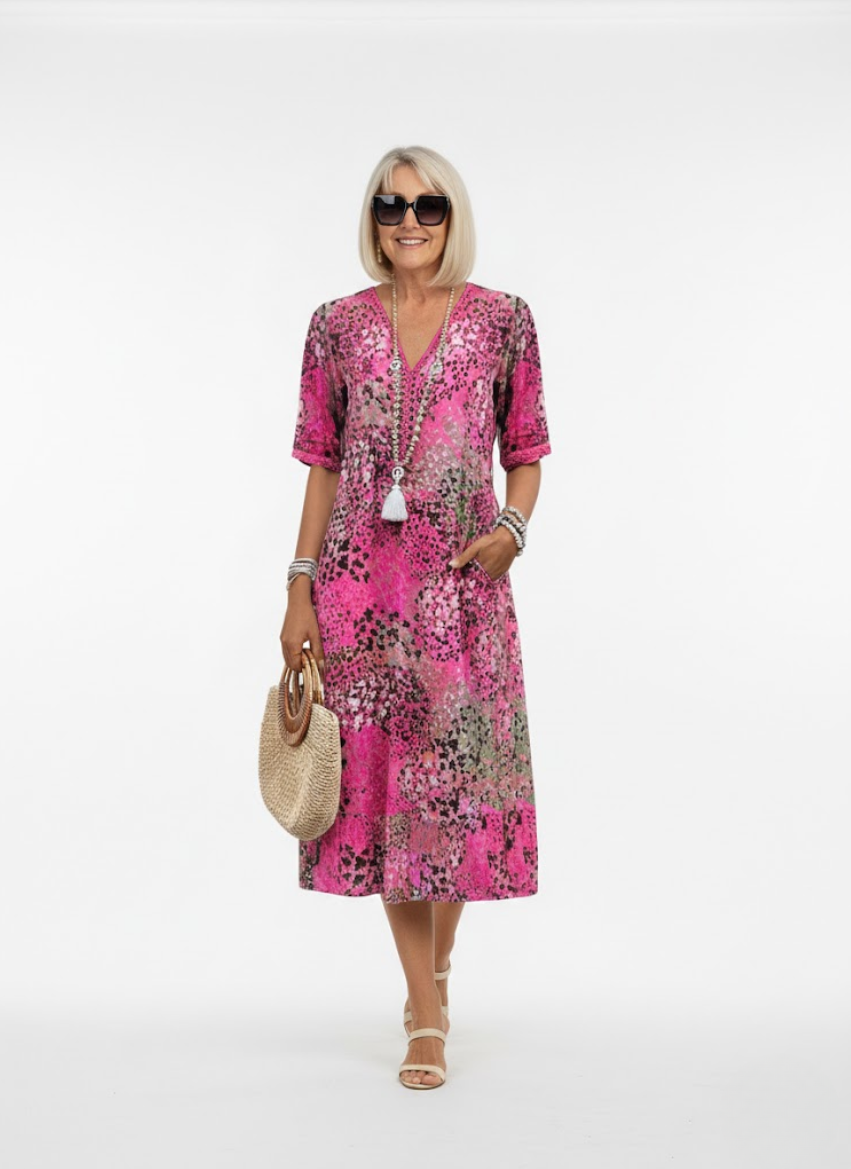 Florentine™ — Élégante Robe Midi Florale Fluide