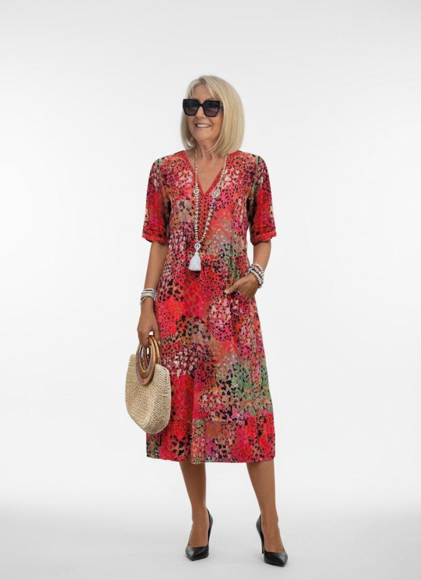 Florentine™ — Élégante Robe Midi Florale Fluide