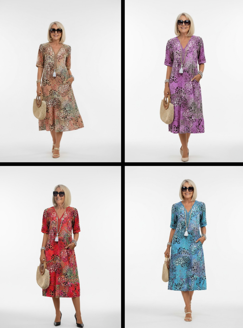 Florentine™ — Élégante Robe Midi Florale Fluide