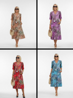 Florentine™ — Élégante Robe Midi Florale Fluide