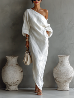 Livia™ — Robe fluide asymétrique à l'élégance naturelle