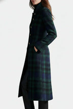 Madeleine™ — Élégant Manteau Mi-Long à Carreaux