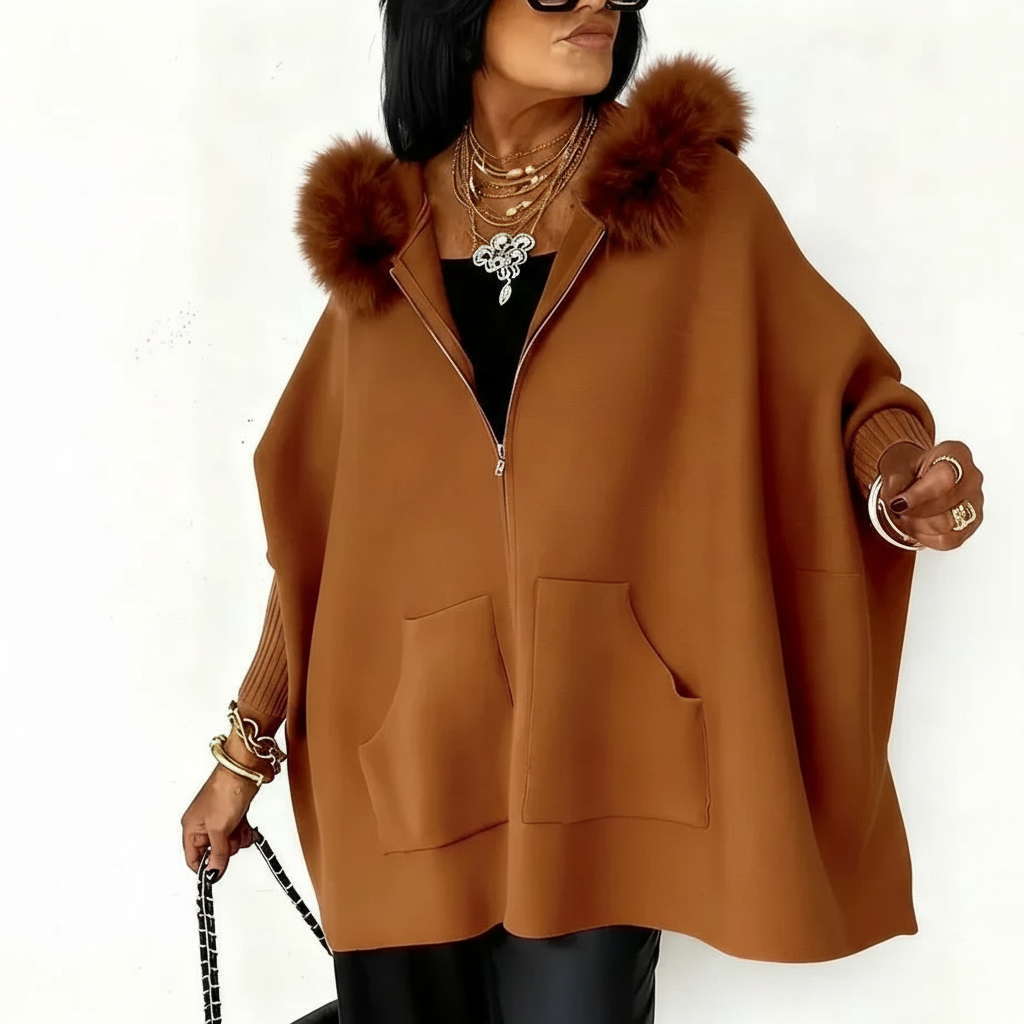 Isadora™ - Rose Elegance Warm Cape Poncho