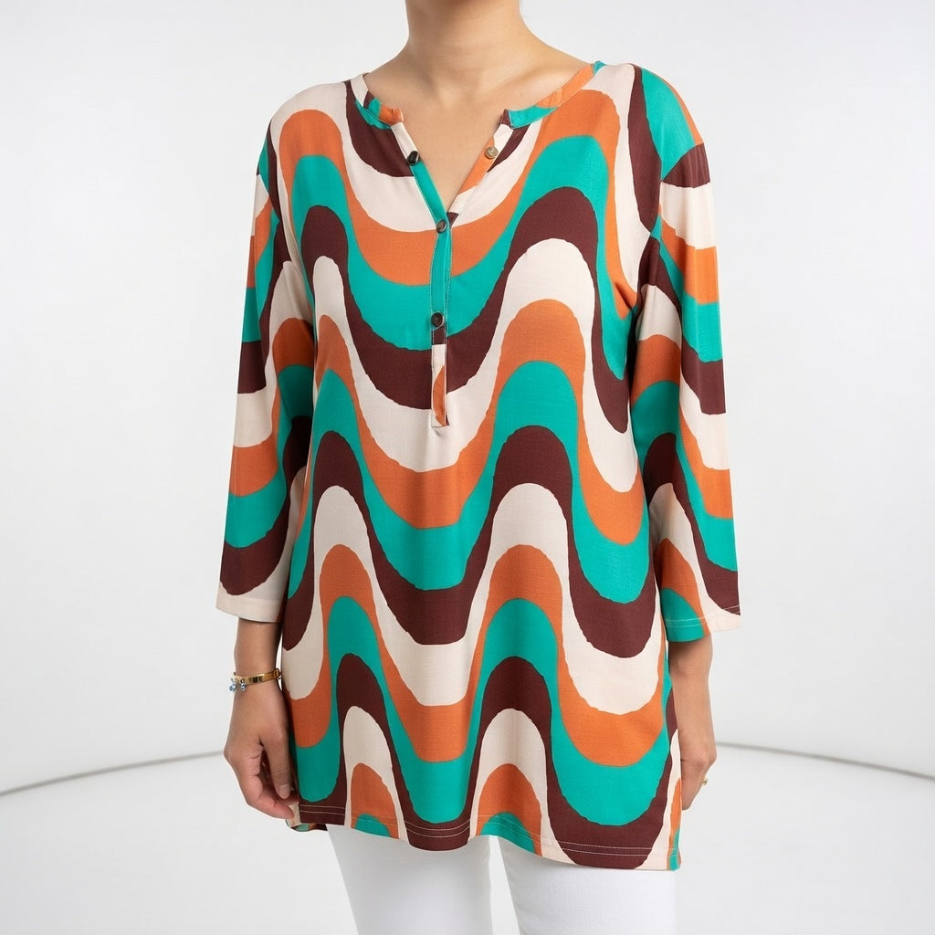 Émilienne™ — Tunique d'été fluide à imprimé confortable