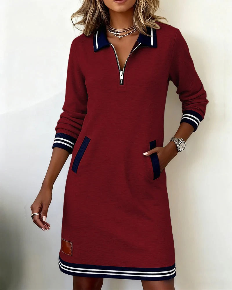 Robe Chic À Manches Longues En Coton