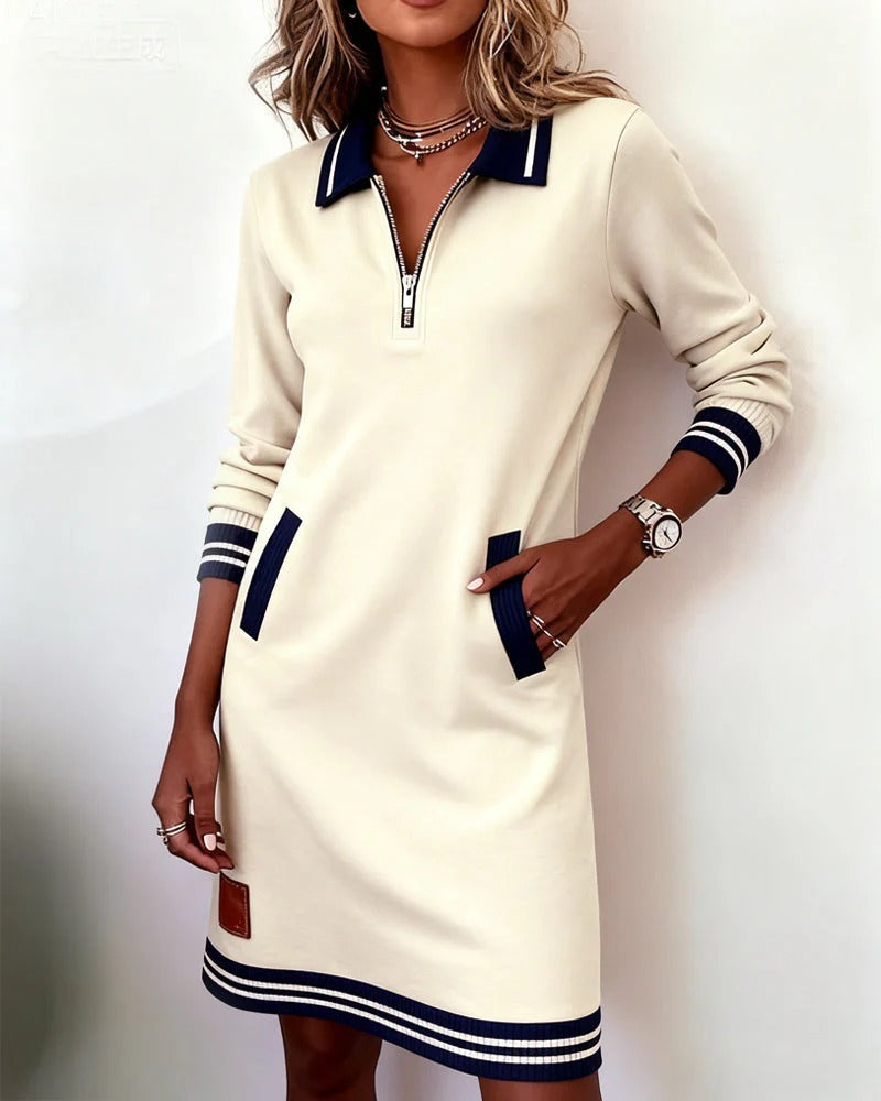 Robe Chic À Manches Longues En Coton