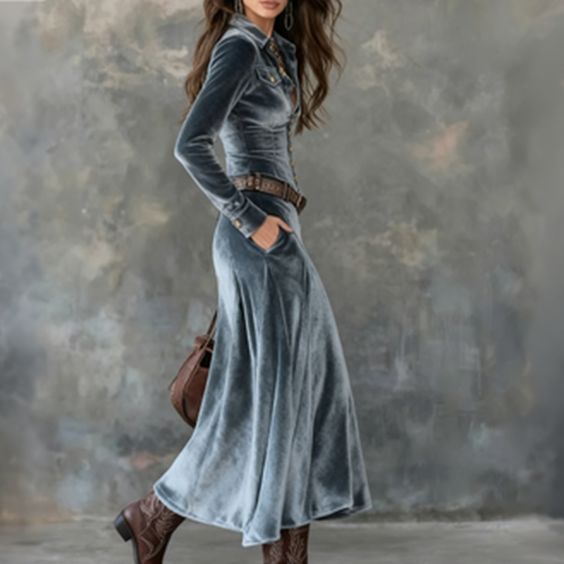 Madeleine™ — Élégante robe en velours doux