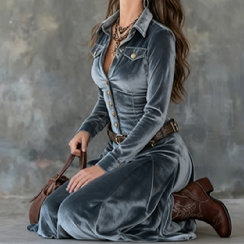 Madeleine™ — Élégante robe en velours doux