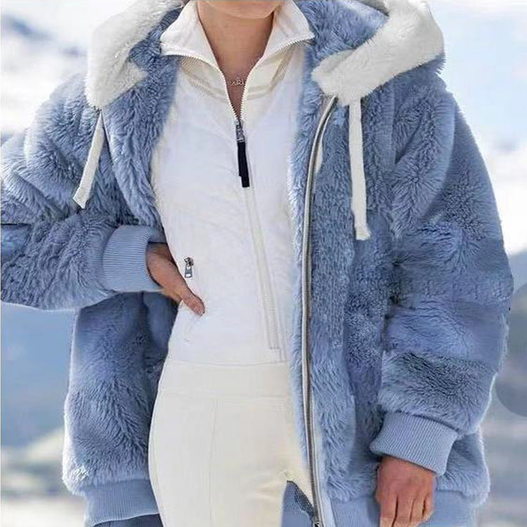 Aléana™ – Veste d'hiver chic et chaleureuse avec capuche et zip