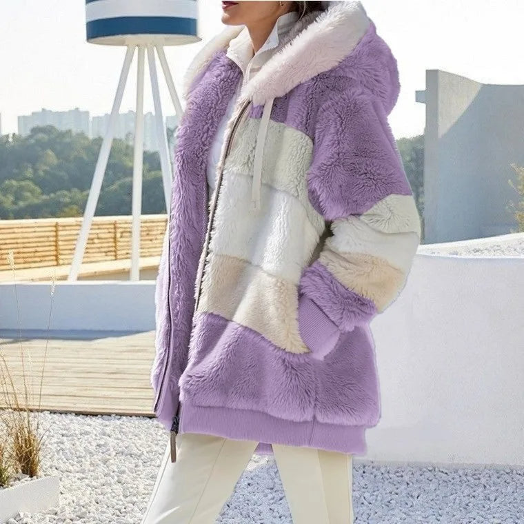 Aléana™ – Veste d'hiver chic et chaleureuse avec capuche et zip